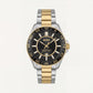 Premium Two-Tone Stainless Steel Watch Black Dial Gold Accent Bezel Date Display Classic Luxury Watch – Men