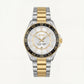 Premium Two-Tone Stainless Steel Watch White Dial Gold Accent Bezel Date Display Classic Luxury Watch – Men