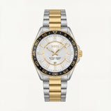 Premium Two-Tone Stainless Steel Watch White Dial Gold Accent Bezel Date Display Classic Luxury Watch – Men