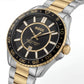 Premium Two-Tone Stainless Steel Watch Black Dial Gold Accent Bezel Date Display Classic Luxury Watch – Men