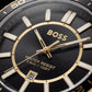 Premium Two-Tone Stainless Steel Watch Black Dial Gold Accent Bezel Date Display Classic Luxury Watch – Men