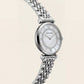 Silver Mother-of-Pearl Crystal Ring Watch – Luxe Edition