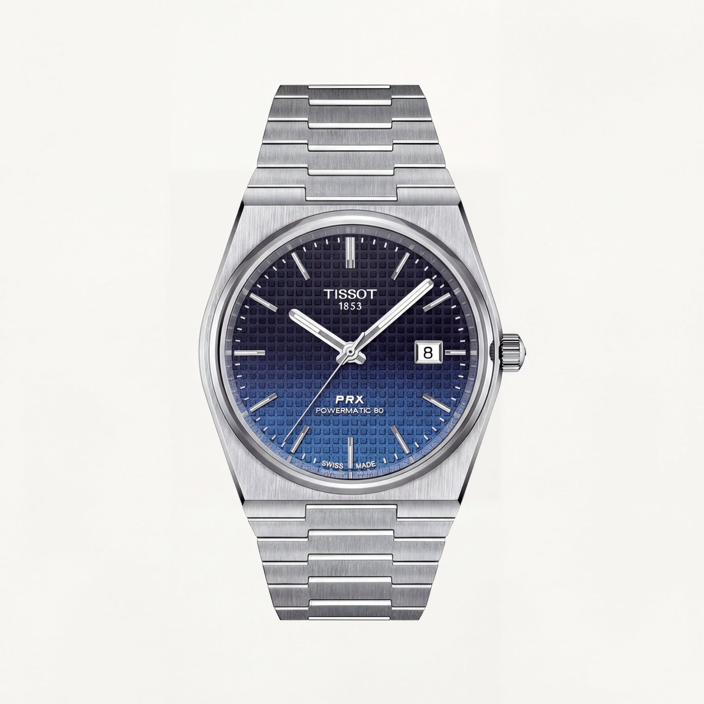 Centrix Navy Blue Waffle Dial Silver Watch