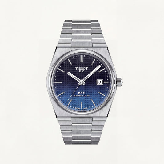 Centrix Navy Blue Waffle Dial Silver Watch