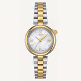 Two-Tone Gold & Steel Roman Numeral Mother-of-Pearl Dial Elegant Bracelet Watch – Women