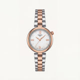 Two-Tone Steel & Rose Gold Roman Dial Elegant Bracelet Watch – Women