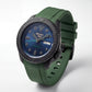 Black Automatic Dive Men’s Watch with Blue Dial & Green Strap