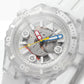White Transparent Skeleton Dive-Style Men’s Watch with Multicolor Hands