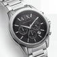 Centrix Midnight Black Silver Chronograph Watch