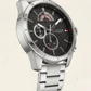 Centrix Carbon Black Silver Chronograph Watch