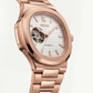 Rose Gold Open-Heart Automatic Steel Watch