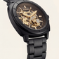 Luxury Skeleton Dial Black Stainless Steel Automatic Watch