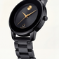 Midnight Black Gold Accent Minimalist Men’s Watch