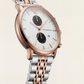 Rose Gold & Silver Dual-Tone Chronograph Men’s Watch with White Dial