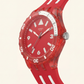 Red Transparent Sport Men’s Watch with Silicone Strap