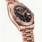 Rose Gold Day-Date President-Style Luxury Men’s Watch with Black Dial