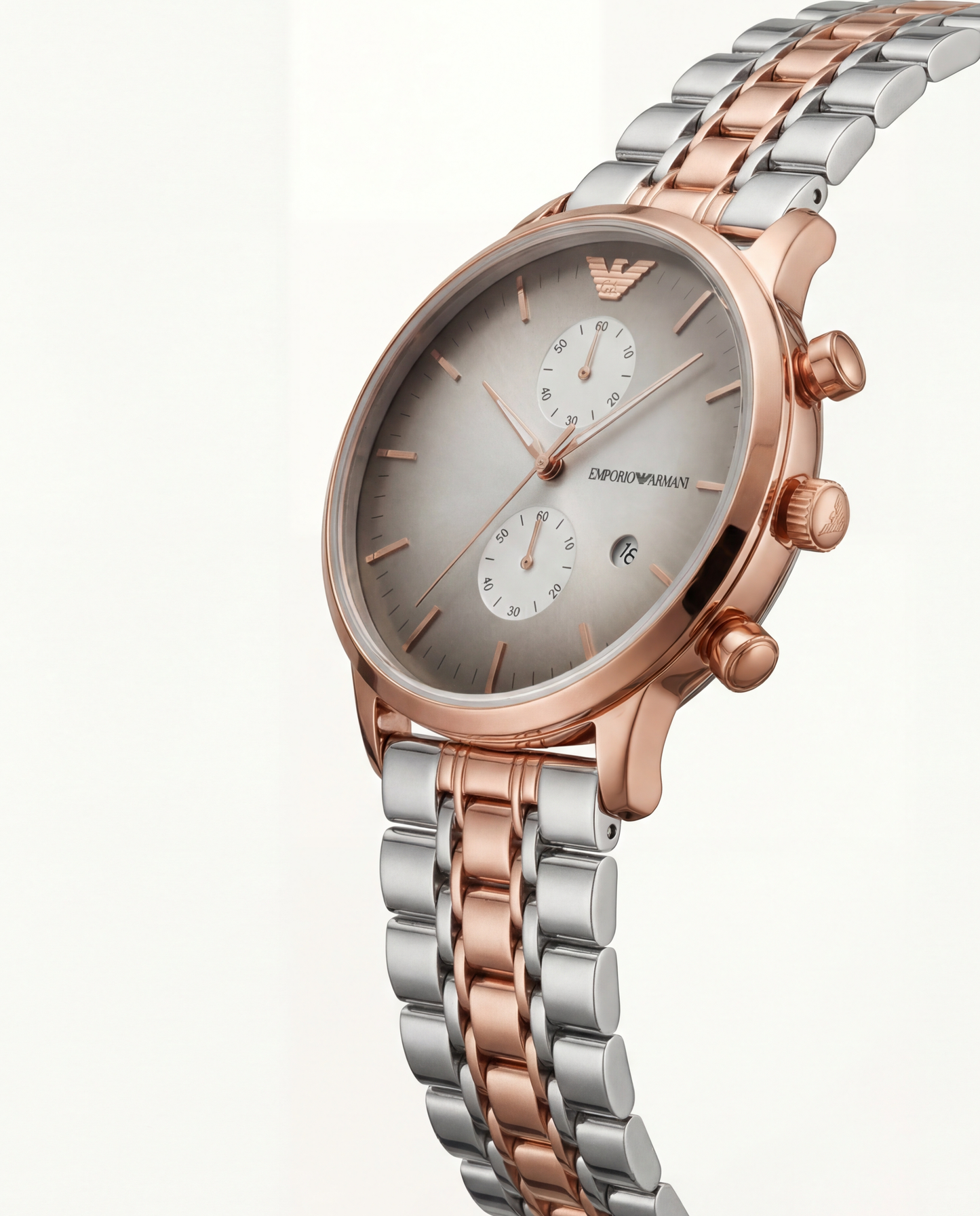 Two-Tone Rose Gold Chronograph Luxury Women’s Watch with Champagne Dial