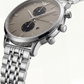 Champagne Grey Chronograph Men’s Watch with Full Silver Stainless Steel Bracelet
