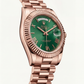 Rose Gold Day-Date President-Style Luxury Men’s Watch with Emerald Green Dial