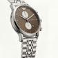 Silver Stainless Steel Chronograph Men’s Watch with Mocha Brown Dial