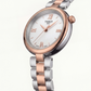 Two-Tone Steel & Rose Gold Roman Dial Elegant Bracelet Watch – Women