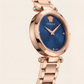 Rose Gold Stainless Steel Case Royal Blue Dial Luxury Medusa Bracelet Watch – Women