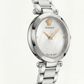 Silver Stainless Steel Case White Textured Dial Luxury Medusa Bracelet Watch – Women