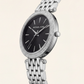 Stainless Steel Crystal Bezel Black Dial Luxury Bracelet Watch – Women