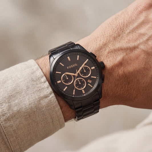 Ryder Noir Black Rose-Tone Chronograph Watch