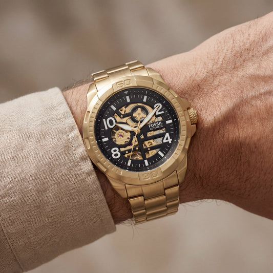 Gold Skeleton Dial Automatic Men’s Watch