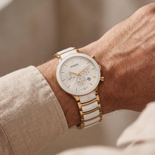 Centrix Pearl White Gold Ceramic Chronograph Watch