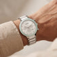 Luxury Chronograph Men’s Watch with White Dial & Mint Bezel