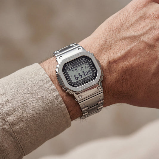 Silver Steel Square Digital Tough Men’s Watch