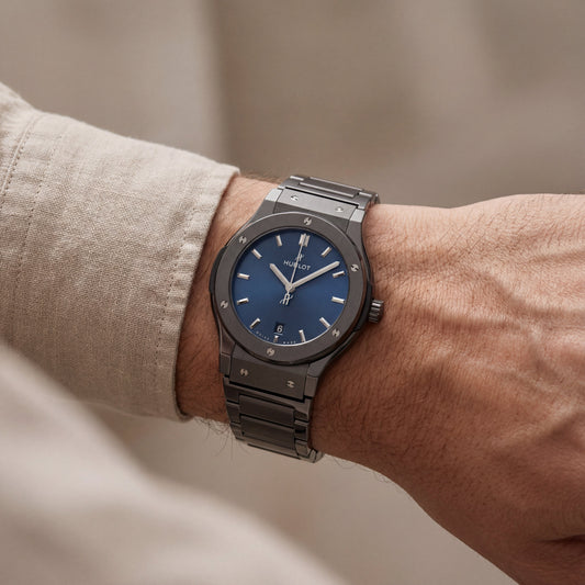 Matte Black Blue Sunburst Dial Minimalist Men’s Watch