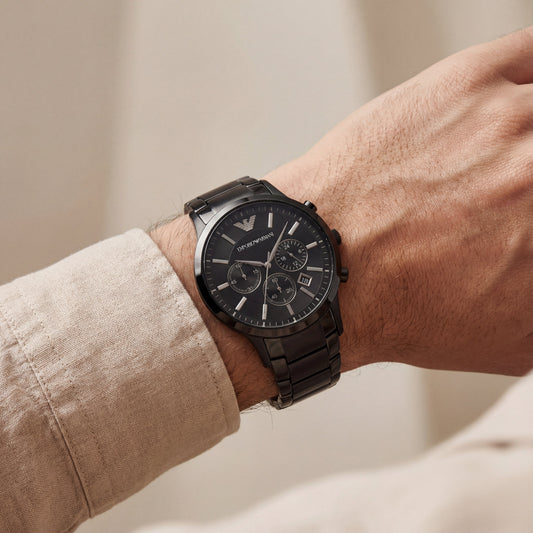 Luxury Full Black Chronograph Style Wrist Watch