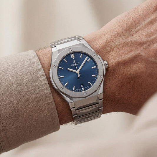 Silver Steel Blue Sunburst Dial Premium Men’s Watch