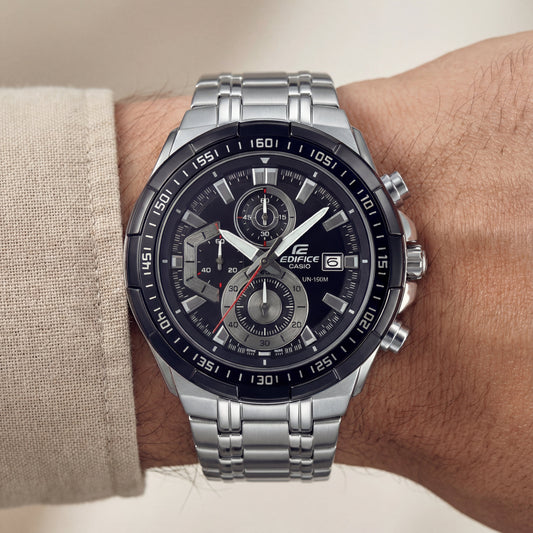 Steel Chronograph Black Dial Sport Men’s Watch
