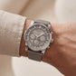 Skeleton Chronograph Silver Dial Leather Strap Men’s Watch