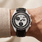 Black & Silver Moon Chronograph Men’s Watch with Tachymeter Bezel