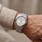 Silver White Sunray Dial Stainless Steel Luxury Men’s Watch