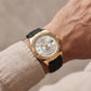 Gold Fluted Bezel White Dial Luxury Men’s Watch with Rubber Strap