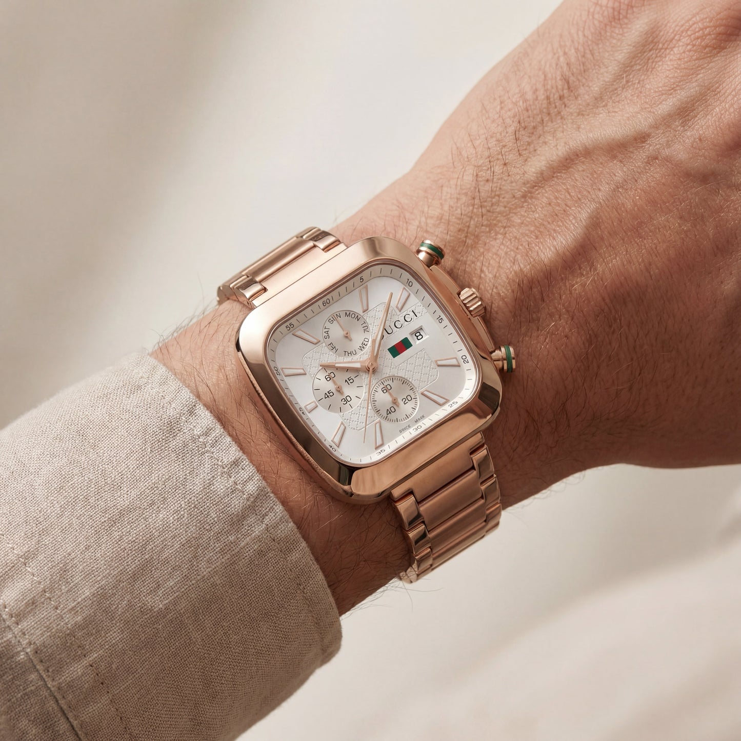 Rose Gold Square Chronograph Women’s Watch