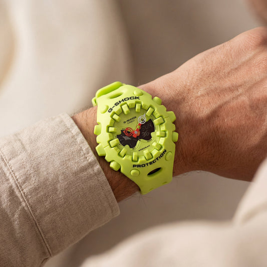Neon Green Shock-Resistant Hybrid Sports Watch