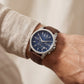 Centrix Midnight Blue Silver Chronograph Leather Watch