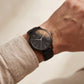 Midnight Black Minimal Leather Strap Watch