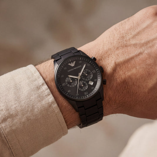All Black Chronograph Stainless Steel Men’s Watch