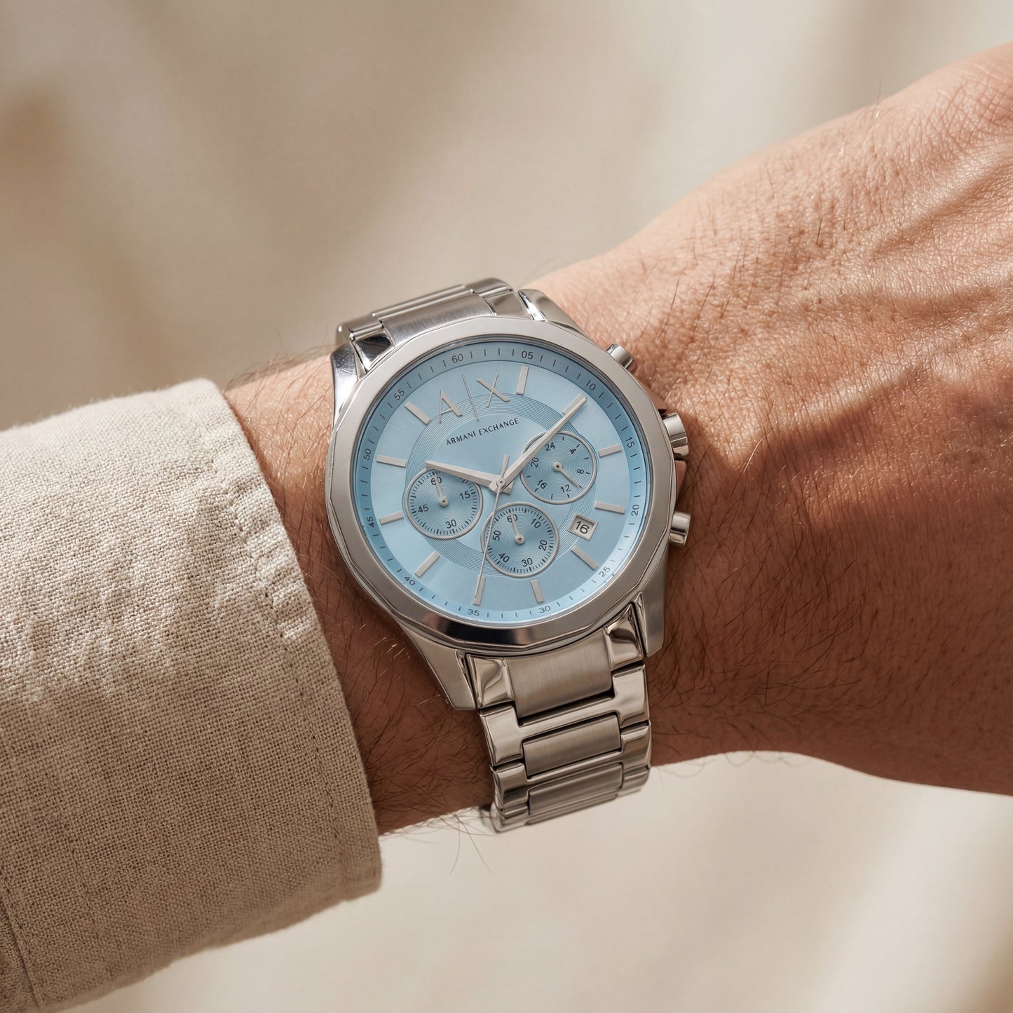Centrix Ice Blue Silver Chronograph Watch