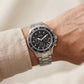 Silver Steel Black Chronograph Dial Men’s Watch