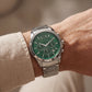 Centrix Emerald Green Silver Chronograph Watch