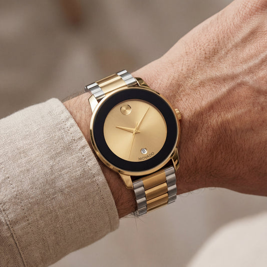 Luxury Gold Dial Two-Tone Stainless Steel Men’s Watch